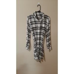 Lucky Brand Button Up T-shirt Dress Plaid